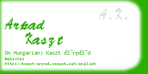 arpad kaszt business card